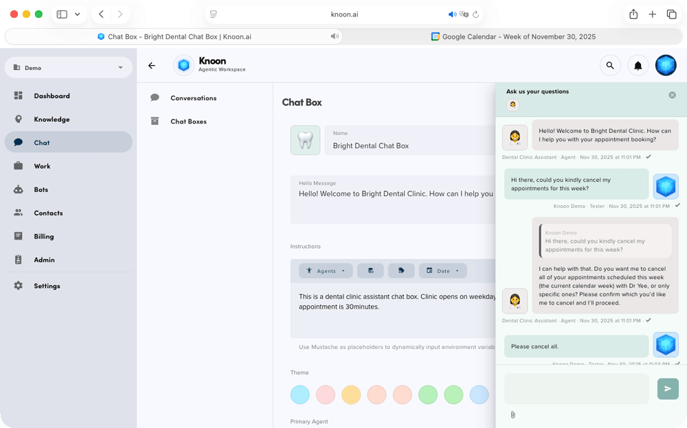 The user requested to cancel all appointments with Dr. Yee.