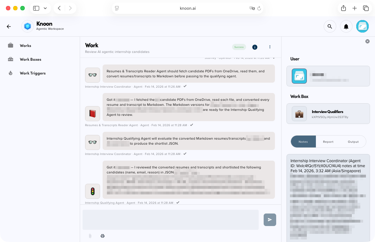 The agents work behind the scenes. I ask them to inform me when they finish the selection process before they send the emails to the candidates.
