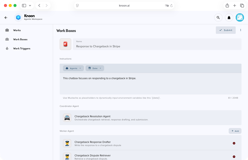 An example workflow that prepares dispute evidence for a chargeback.